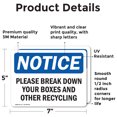 thumbnail image 2 of (2 Pack) Please Break Down Your Boxes And Other Recycling OSHA Notice Sign, 2 of 7