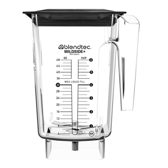 Blendtec Jarra WildSide de 90 oz de grado comercial - Tarro de licuadora de repuesto de cinco lados - Compatible con licuadoras Blendtec - Capacidad de mezcla de 36 oz - Transparente