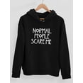 thumbnail image 4 of Normal People Scare Me Women's Hoodie X-Large Black, 4 of 6