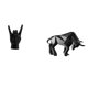 thumbnail image 1 of Estatua del gesto de la roca,Estatuas y figuras de dedos con gestos de música rock,Estatua del toro,Estatua de toro,estatuilla,escultura,decoración de escritorio,Arte coleccionable decorativo, 1 of 8