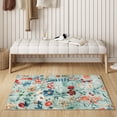 thumbnail image 3 of BERTHMEER 2'x3' Small Green Area Rugs for Bathroom Bedroom Entryway Kitchen Dorm Entrance Non Slip Washable Floral Vintage Oriental Flower Rugs, 3 of 7