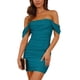 thumbnail image 1 of Vestido PRETTYGARDEN Azul Lago Escote Bardot Ajustado XL, 1 of 7