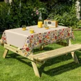 thumbnail image 6 of Nanqianyi Floral Edge Tablecloth,Waterproof Reusable Rectangle Table Cover for Kitchen Dining Party,60"x70", 6 of 6