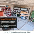 thumbnail image 2 of Mulinsonfly 14x12 FT Outdoor Storage Shed with Frame Floor – Lockable Double Doors, Aluminum Frame, Weatherproof for Garden, Backyard, Patio, and Equipment Storage, 2 of 10