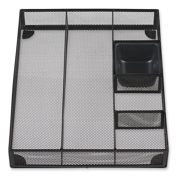 Universal Metal Mesh Drawer Organizer 15 x 11 7/8 x 2 1/2 Black (UNV20021)