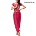 thumbnail image 2 of Pantalones de Danza del Vientre Qarigey para Mujer Traje Rosa Roja Tamaño Libre AP019210-11, 2 of 6
