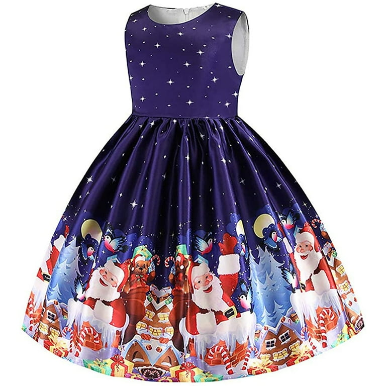 Girls Christmas Dresses Fancy Halloween Christmas Festival Party Dress 2-9Y  - Walmart.com