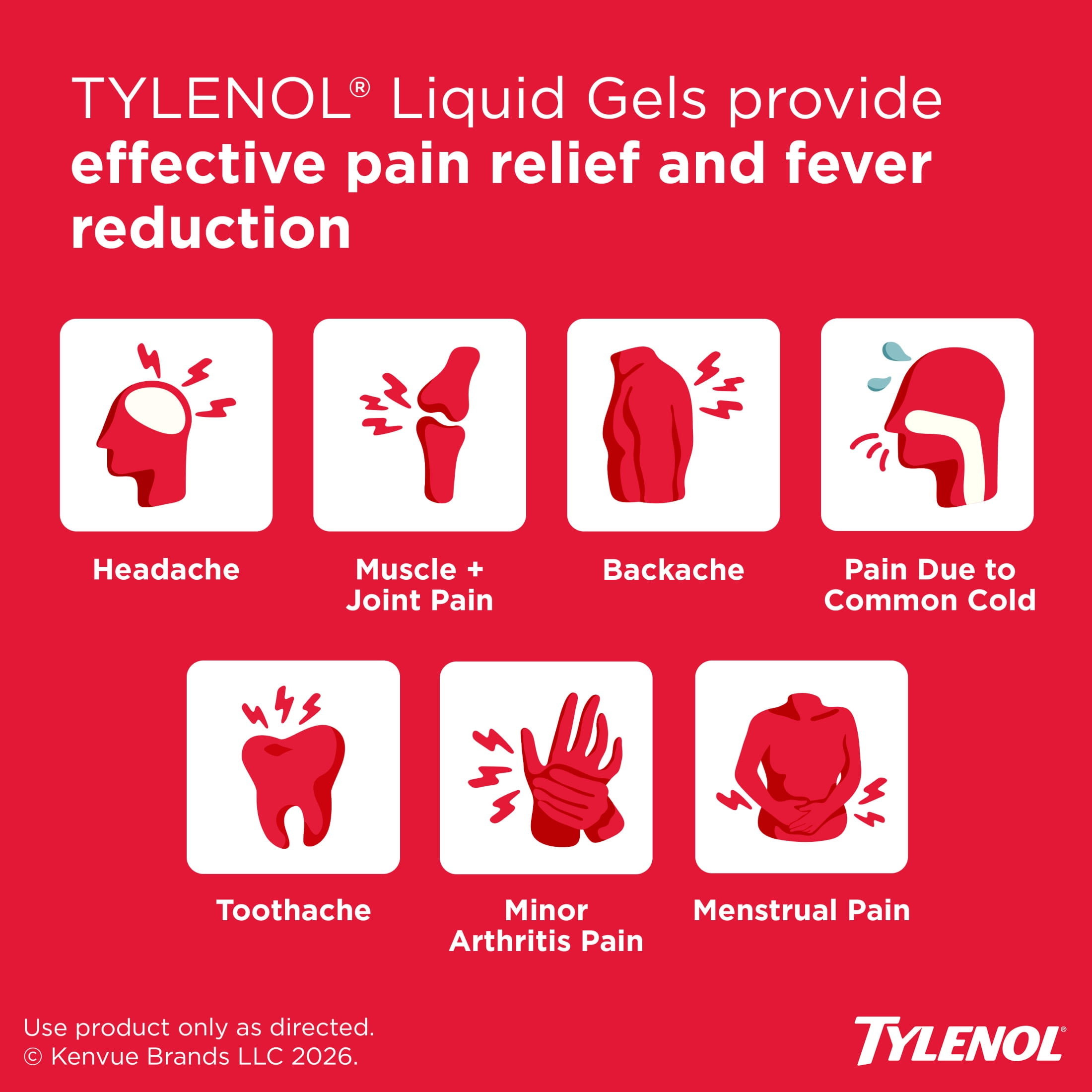 (3 pack) Tylenol Extra Strength Acetaminophen Liquid Gels, Fast, Strong Relief, Gentle on Stomach, 18 Count