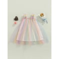 thumbnail image 5 of Liacowi Toddler Infant Baby Girl Princess Dress Sleeveless Strap Sparkle/Rainbow Layered Tulle Tutu Dress Summer Mesh Fluffy Dress, 5 of 8