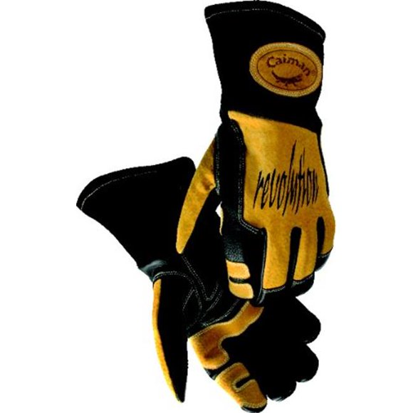 Caiman Caiman Revolution Gants de Soudage pour Soudure Mig-Stick, Revolution Ii Noir Or Lg