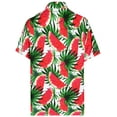 thumbnail image 5 of LA LEELA Men's Hawaiian Shirts Short Sleeve Button Down Shirt Mens Holiday Shirts Summer Beach Casual Aloha Tropical Shirts for Men Funny L All Watermelon Slice, Red, 5 of 6