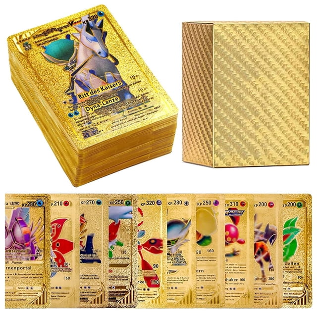 Clearance!55 tarjetas surtidas de lámina dorada TCG, tarjeta GX V-Vmax DX Charizard, tarjeta común/poco común, colección de tarjetas V-max