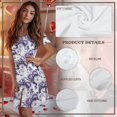 thumbnail image 7 of SEANATIVE Nightwear for Women Button Down Sleep Dress Short Sleeve Night Gown Round Neck House Coat Stylish Loungewear Pajama Relaxed Fit Night Shirt, 2XL, Violet Rose Pattern, 7 of 7