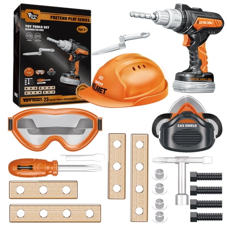 Kids Tool Sets Electric Toy Drill & Helmet Goggles Mask Construction Tools Play Set Pretend Play Toys Birthday Gifts for Boys & Girls Age 3 4 5+ Kids Tool Sets Electric Toy Drill & Helmet Goggles Mask Construction Tools Play Set Pretend Play Toys Birthday Gifts for Boys & Girls Age 3 4 5+