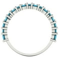 thumbnail image 5 of 0.98 ctw Wedding Band for Women - 14K White Gold Simulated Turquoise Stackable Eternity Ring, 5 of 6