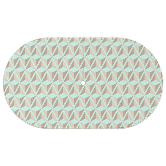 Outdoor Oval Waterproof Macaron Cyan Tablecloth with Umbrella Hole and Zipper,Reusable Indoor/Outdoor Durable Table Cover for Patio, Party, Picnic 60 X 102 Inch