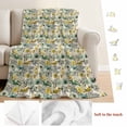 thumbnail image 5 of Vintage Flowers Blanket Soft Cozy Warm Throw Blanket for Couch, Plush Fuzzy Flannel Fleece Blankets for Sofa, Spring Yellow Green Floral Country Leaves Birds Bed Blankets Gifts for Men, 40"x60", 5 of 9