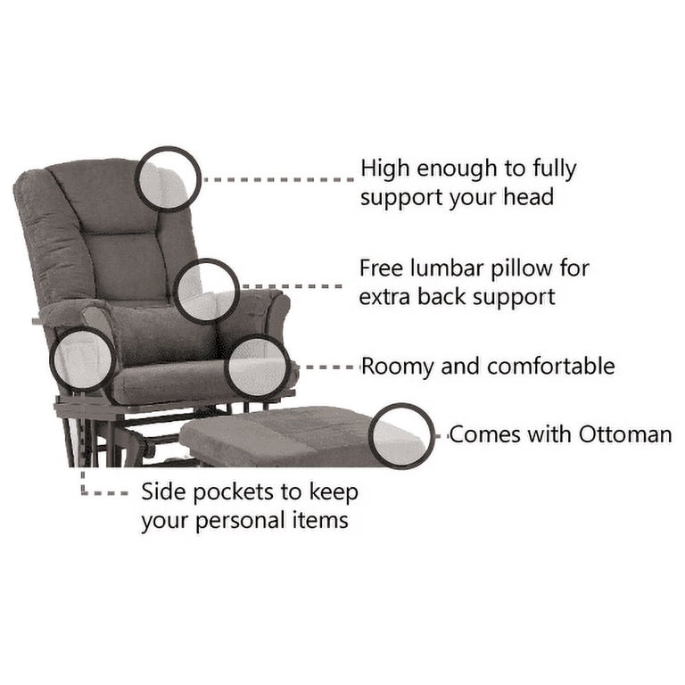 Storkcraft Tuscany Custom Glider Ottoman Set with Swirl Pattern