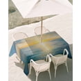 thumbnail image 3 of 52x70 Inch Outdoor Tablecloth with Umbrella Hole Zipper Rectangle Ocean Sunset Rectangular Tablecloths Outside Waterproof Blue Sky Sea Minimalist Abstract Art Patio Table Cloth Cover for Picnic Party, 3 of 8