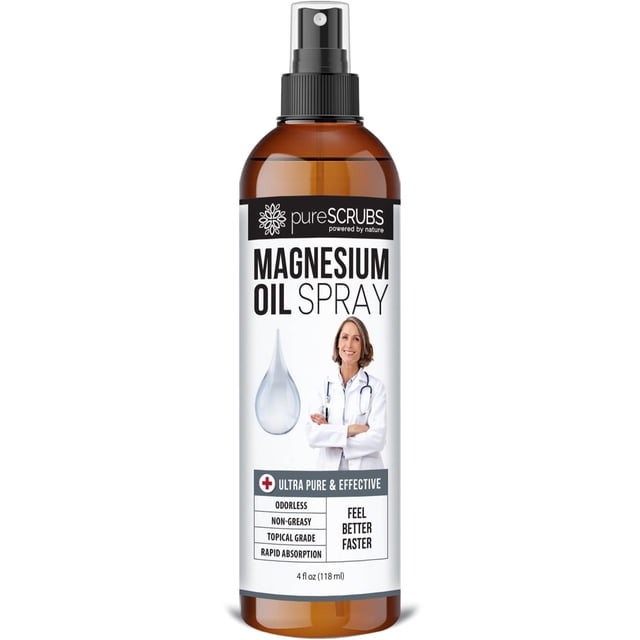 Spray de aceite de magnesio PureScrubs de acción rápida, 120 ml, paquete de 1