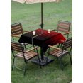 thumbnail image 4 of Outdoor Tablecloths with Umbrella Hole & Zipper, Dark Red Black Ombre 54x54 Inch Square Tablecloths, Modern Abstract Art Striped Gradient Waterproof Table Cloth, Patio/Pool/Picnic Table Covers, 4 of 8