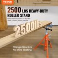 thumbnail image 2 of VEVOR Support de Rouleau, Capacité de Charge Robuste de 2500 Lb, Hauteur Réglable de 27,6 Pouces-52 Pouces, Support de Rouleau Pliant en Acier 45# pour Tuyaux, Planches de Bois, 2 of 8
