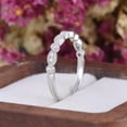 thumbnail image 4 of SFTING S925 Sterling Silver Wedding Band for Women Cubic Zirconia Milgrain Marquise & Round Half Eternity Stackable Ring Silver Size 6, 4 of 8