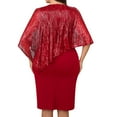 thumbnail image 4 of Red Spandex Dress for Ladies Fall Summer Midi Knee High Oversized Sequin Sparkle Glitter Plain Patchwork High Low Dress Womens 2025 Clothing Fashion Country Concert 3XL, 4 of 4