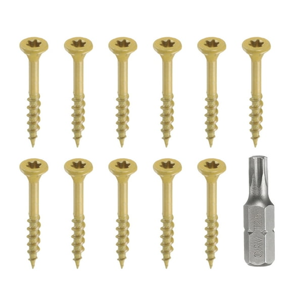 Uxcell 100pcs Deck Screws #8 x 1-1/2" Torx Exterior Wood Screws with T25 Drive Bit