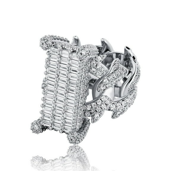 Bling Punky Rapper Luxury Fashion Rings for Men 18K Gold Plated Shiny Iced out Hip Hop Cubic Zirconia Men Engagement Rings