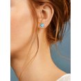 thumbnail image 2 of FOCALOOK Turquoise Round Stud Earrings for Women 925 Sterling Silver Cubic Zirconia Small Earrings Daughter Girlfriend Christmas Birthday Gemstone Jewelry Gifts, 2 of 8