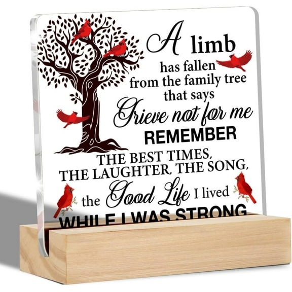 Sympathy Gifts for Loss of Loved One, Remembrance Gift Clear Desk Decorative Sign Memorial Gifts for Loss of Mother Father Husband Son, Acrylic Sign Table Plaque Sign Keepsake