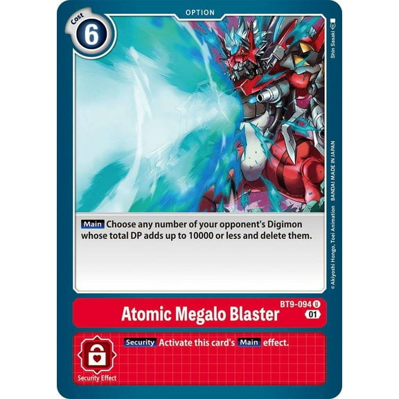Digimon X-Record Uncommon Atomic Megalo Blaster BT9-094