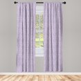 thumbnail image 5 of Ambesonne Lilac Window Curtains, Scroll Style Curly Leaves, Each 28" W x 63" L, Pale Mauve and Lavender, 5 of 5