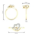 thumbnail image 4 of CARATS FOR YOU 1/5 cttw White Natural Diamond In 14K Yellow Gold Plated Mom & Child Heart Rings, Valentine ring for her, Engagement Ring (0.20 Carat, I-I Color, I2-I3 Clarity), Ring Size-10.5, 4 of 6