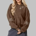 thumbnail image 1 of Heisall Womens Hoodies Halloween Print Hooded Longline Sweatshirts Long Sleeve Pocket 2025 New Arrival Autumn Winter, 1 of 3
