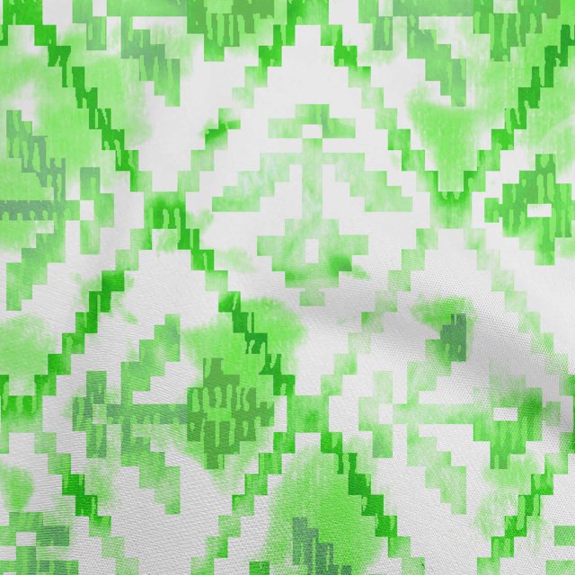 oneOone Georgette Viscose Light Green Fabric Geometrical Water Color Sewing Craft Projects Fabric Prints By Yard 42 Inch Wide