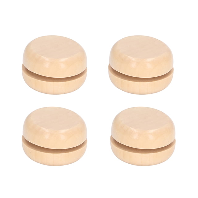 4 Yoyos de madera, tamaño pequeño, portátiles, premium, duraderos, de madera, superficie sin terminar, para armar, YoYo de madera simple.