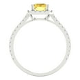 thumbnail image 4 of 1.86 ctw with Simulated Diamond Halo Accents Anniversary Ring for Women | Emerald Cut Simulated Yellow Diamond | Hyperallergenic Solid 18K White Gold, 4 of 5