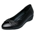 thumbnail image 3 of Oyedens Wedge Dress Shoes for Women Ladies Fashion Casual Mid Heels Slip on Ballet Flats Walking Pump, 3 of 5