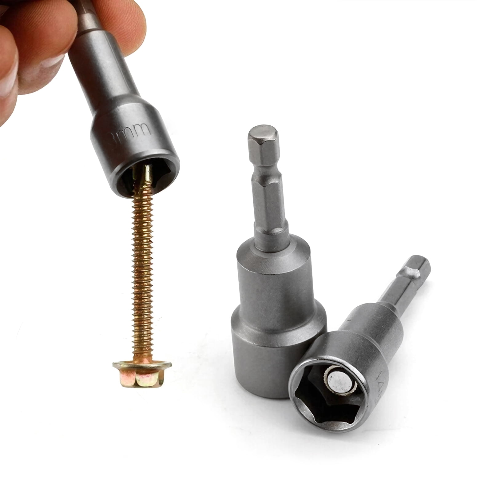 STONEGO 5/6/8/9/14Pcs Hex Magnetic Socket Sleeve Set - Nut Driver Drill Bit Adapter for Quick and Secure Fastening, Ideal for Automotive, Home Repair, and DIY Projects