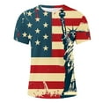 thumbnail image 5 of cllios Mens Patriotic Shirts 4th of July Distressed American Flag T Shirts Independence Day Red White and Blue Graphic Tee Short Sleeve Round Neck Muscle Tshirt Tops, 5 of 5
