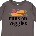 thumbnail image 4 of Inktastic Vegetarian Runs On Veggies Boys or Girls Long Sleeve Toddler T-Shirt, 4 of 5