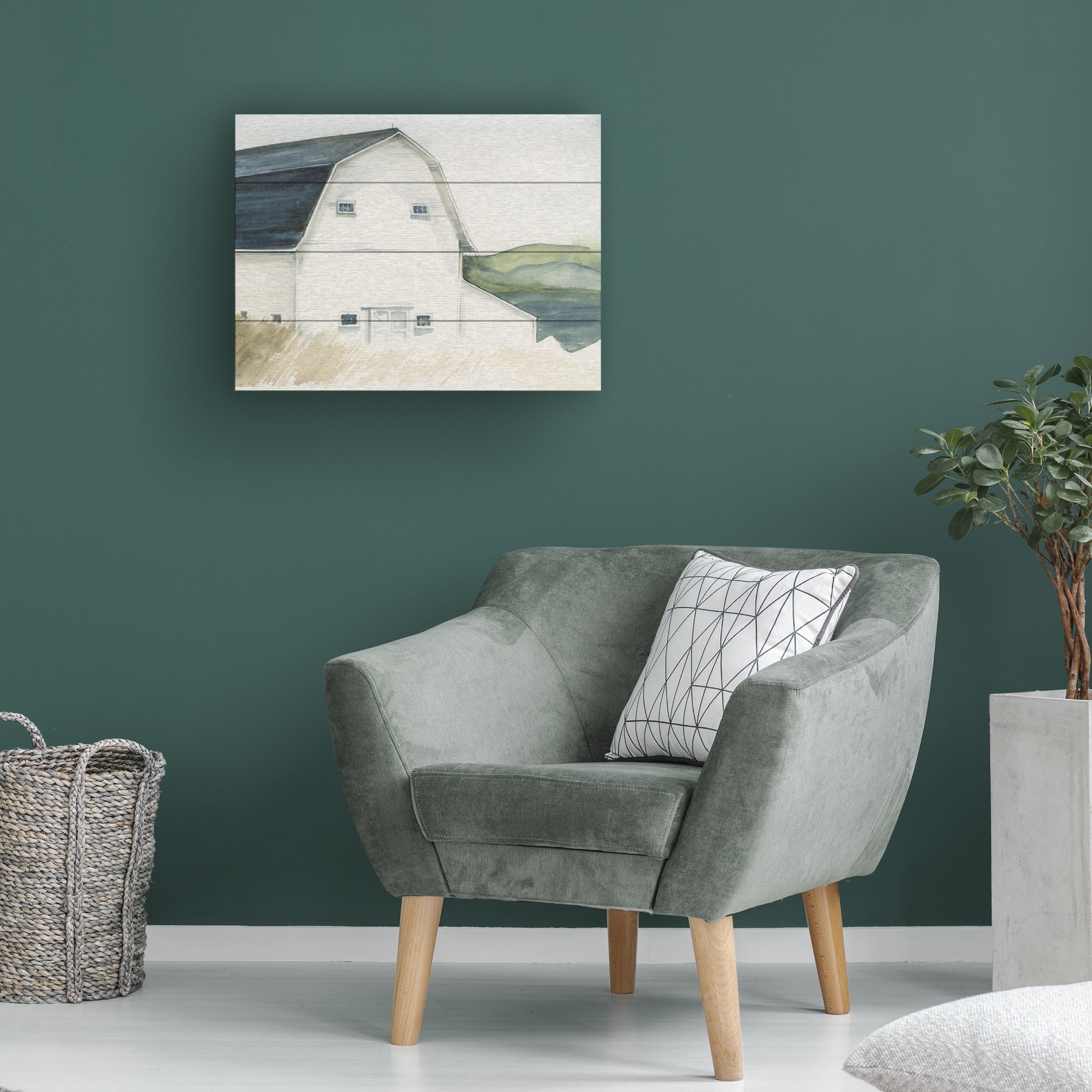 Jennifer Paxton Parker 'Watercolor Barn IV' Wood Slat Art 12x16