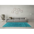 thumbnail image 3 of Ahgly Company Indoor Square Oriental Turquoise Blue Industrial Area Rugs, 5' Square, 3 of 4