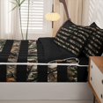 thumbnail image 5 of Manfei Retro American Flag Zipper Full Size Comforter Sets with Fitted Sheet and 2 Pillowcases,Patriotic Camo Zipper Bedding Set,Brown Black Stripes Decor,Black Reversible,4pcs, 5 of 8