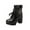 Black, variant on HBFAGFB Ankle Boots for Women Ladies Fashion Leather Shoes Lace Decorative High Heel Booties White Size 40