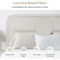 thumbnail image 5 of 4 Ever King Bed Frame, Upholstered Platform with Unique Headboard, Cream, 5 of 9