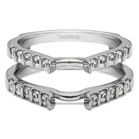 10k Solid Gold Traditional Style Cathedral Wedding Ring Guard Enhancer(0.5ctw)
