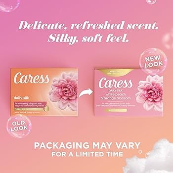 Caress Daily Silk White Peach & Orange Blossom Moisturizing Beauty Bar Soap, 3.15 OZ - 6 Pack